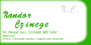 nandor czinege business card